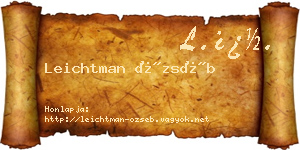 Leichtman Özséb névjegykártya